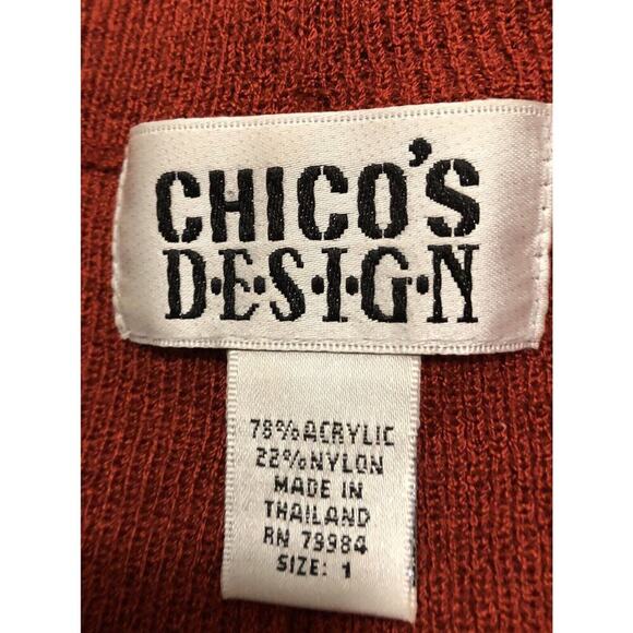Chicos Design Travelers Red Women's Pants Size 1 Pullover Whimsigoth Grunge Boho - Picture 9 of 9